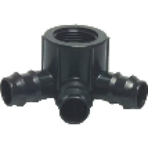 PP 3-weg slangverdeler met binnendraad PP 3-weg slangverdeler met binnendraad
