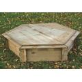 Zandbak zeskant met deksel 175x175x30 cm