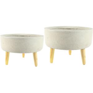 Bloempot op poten Bowl set van 2 stuks zand Bloempot op poten Bowl set van 2 stuks zand