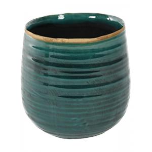 Iris turqoise bloempot binnen 14x12 cm Iris turqoise bloempot binnen 14x12 cm