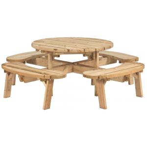 Picknicktafel rond geïmpregneerd Picknicktafel rond geïmpregneerd