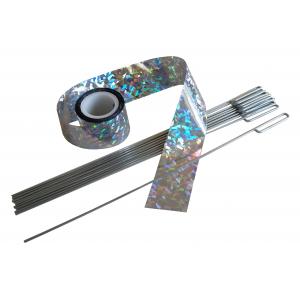 Reflecterend lint met grondpennen om vogels te verjagen Reflecterend lint met grondpennen om vogels te verjagen